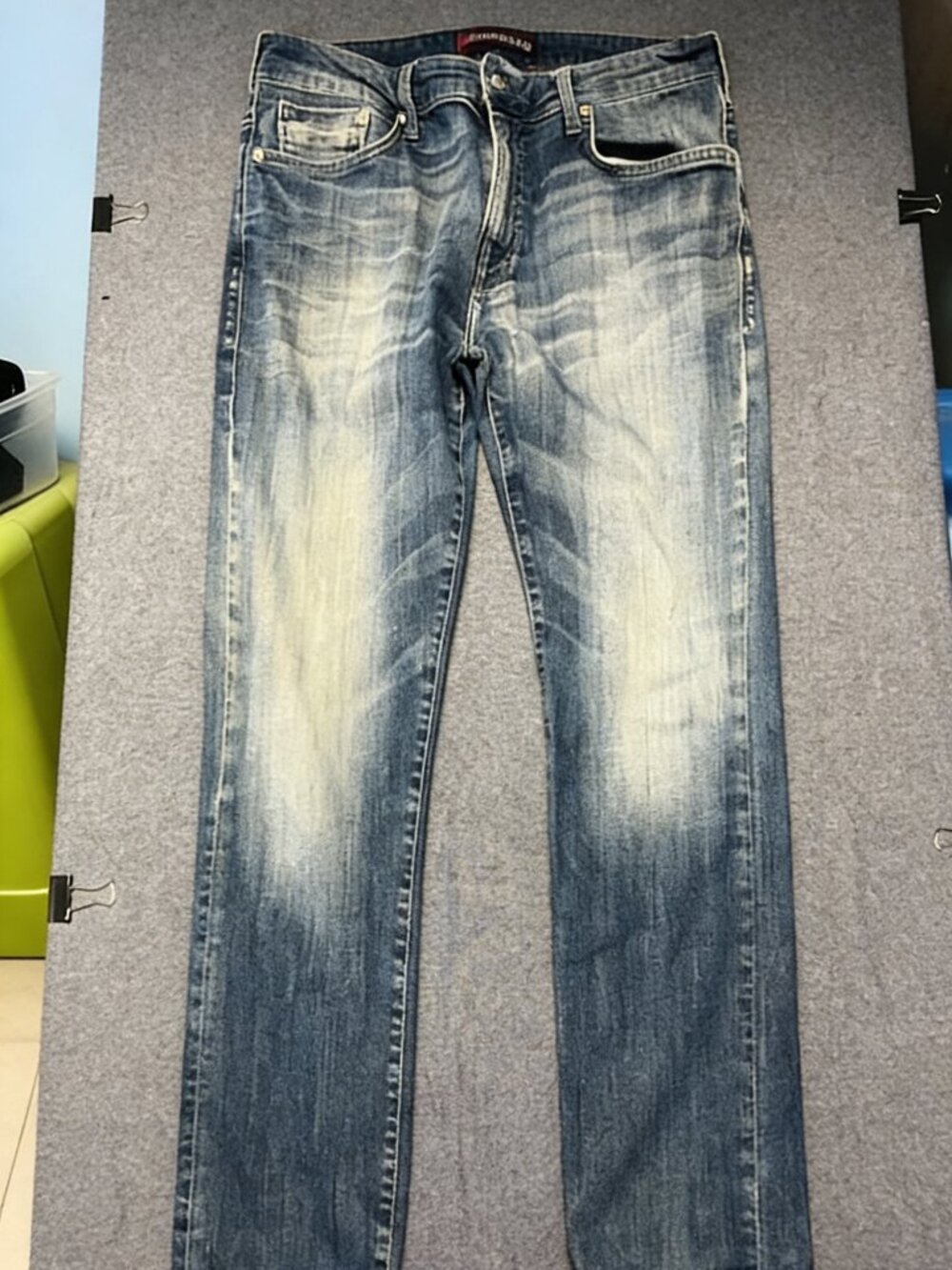 Mavi Amerika Men’s Jeans Size 36/32 Blue Distressed Faded Straight Leg Denim